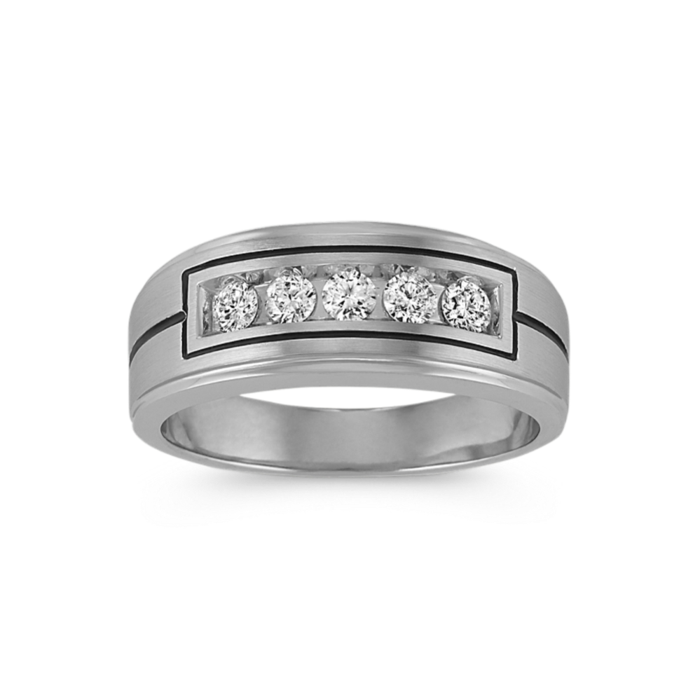 Axis 14K White Gold & Diamond Band (3.5mm)