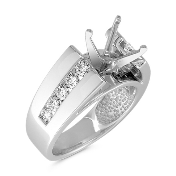 ChannelSet Round Diamond Cathedral Engagement Ring Shane Co.