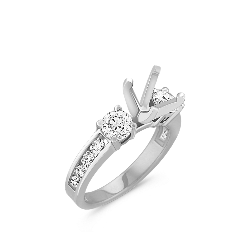 Rhone ThreeStone ChannelSet Engagement Ring Shane Co.