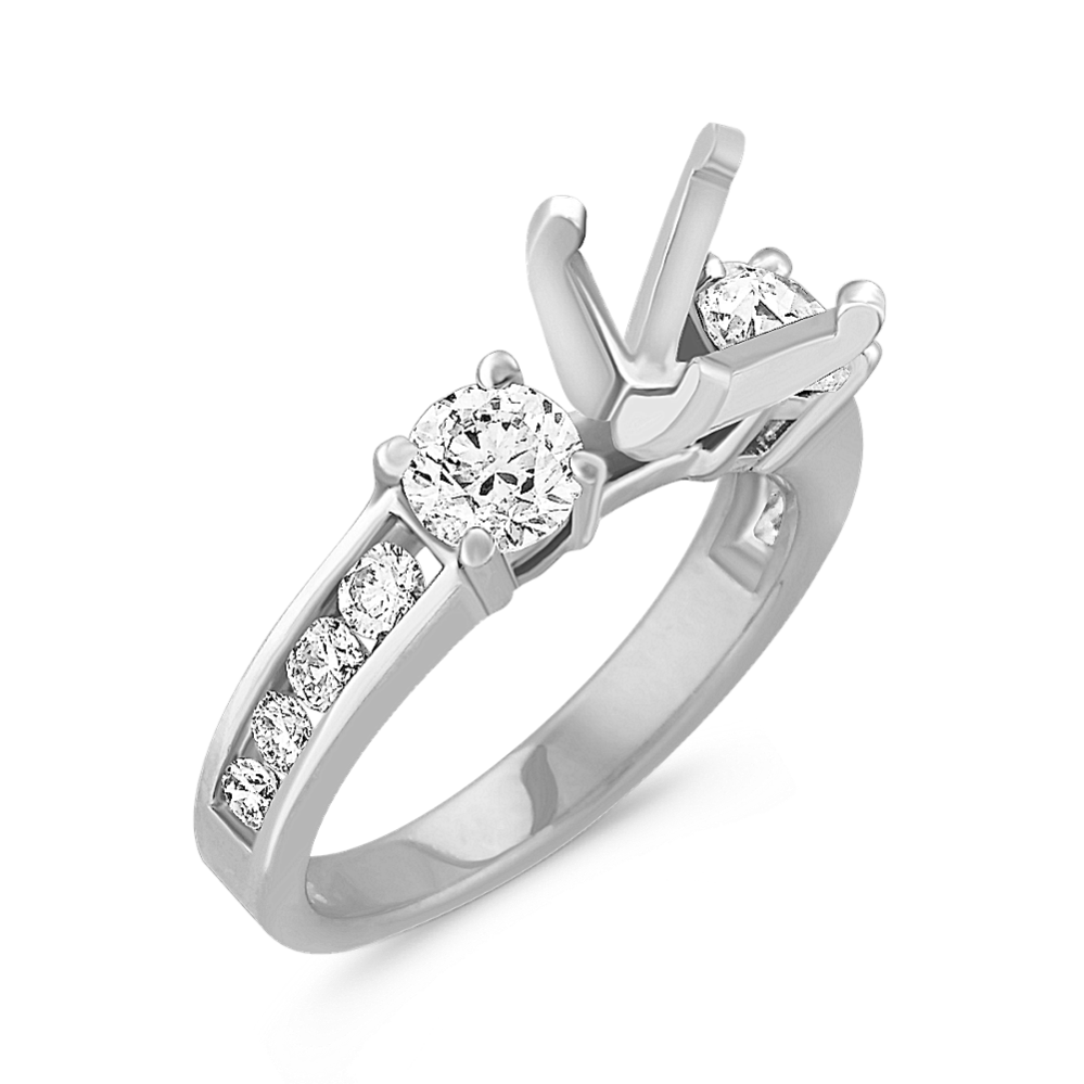 Rhone ThreeStone ChannelSet Engagement Ring Shane Co.