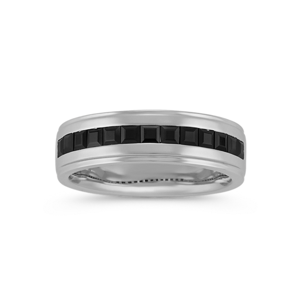 Cohen 14K White Gold & Black Sapphire Band (7mm)