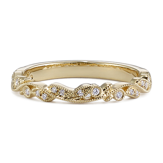 Chantilly Diamond Vintage Band in 14k Yellow Gold