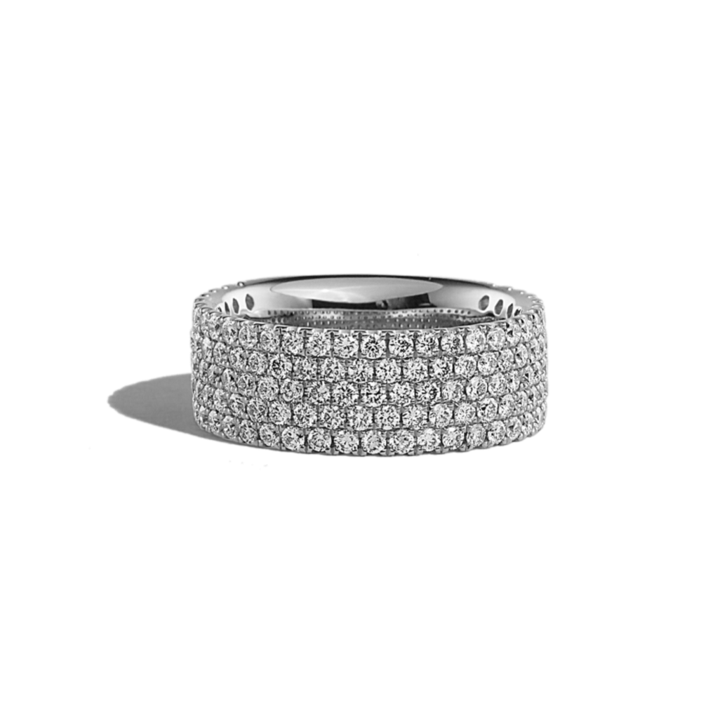Charlotte Five-Row Diamond Pave Band