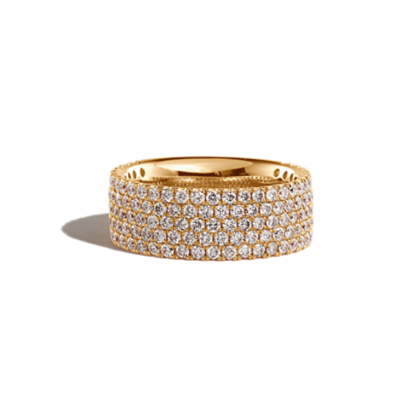 Charlotte Five-Row Diamond Pave Band