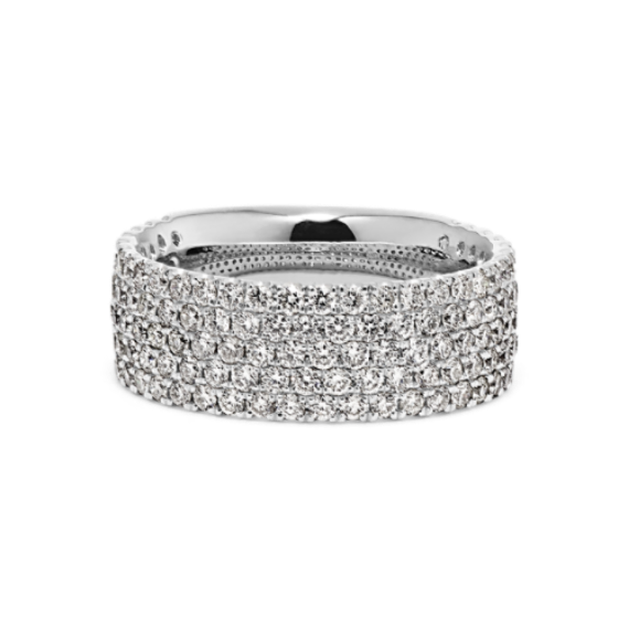 Charlotte Five-Row Diamond Pave Band in Platinum