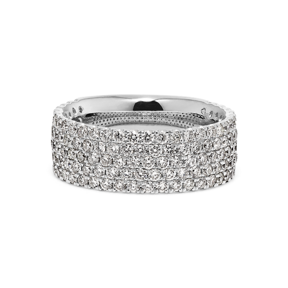 Charlotte Five-Row Pave Band in Platinum