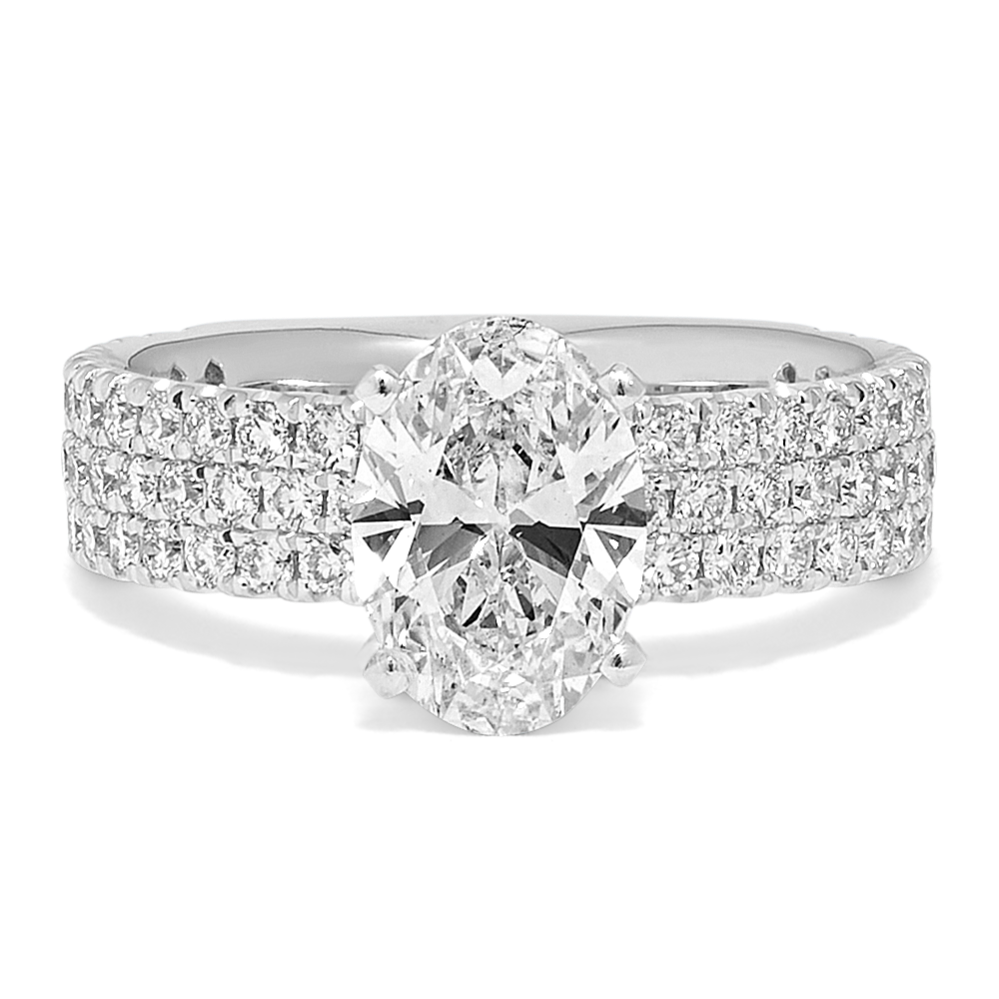 Charlotte ThreeRow Pave Engagement Ring Shane Co.