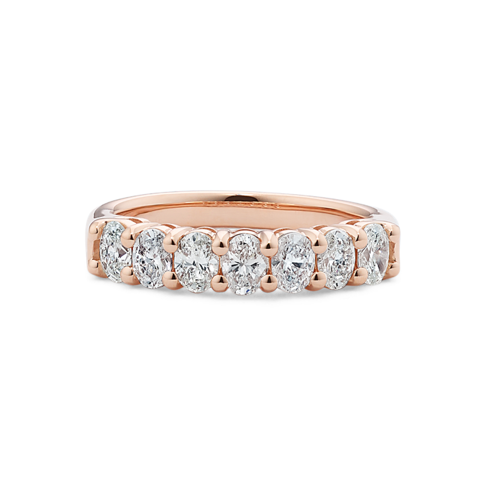Chatoyer Natural Diamond Wedding Band in 14K Rose Gold
