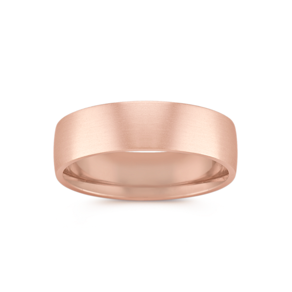 Comfort Fit Satin 14K Gold Band (6.5mm)