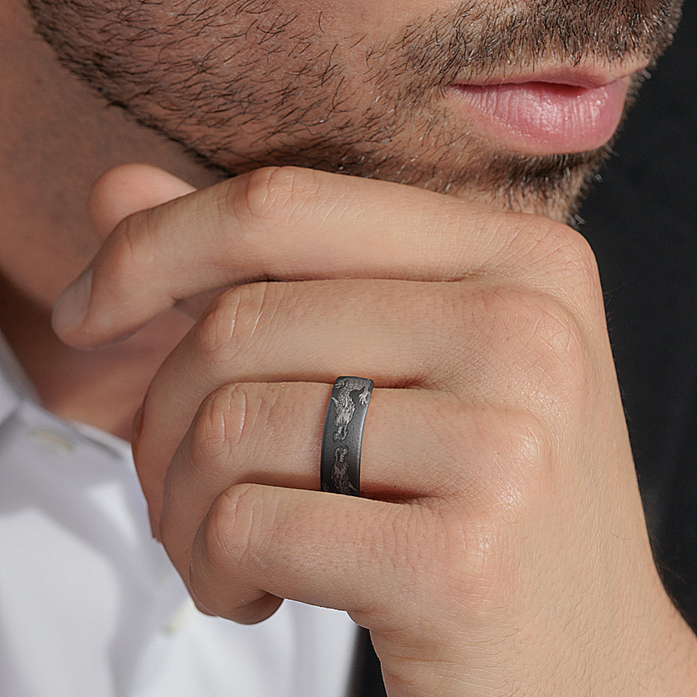 Shane Co fashion Men’s Titanium Ring Band