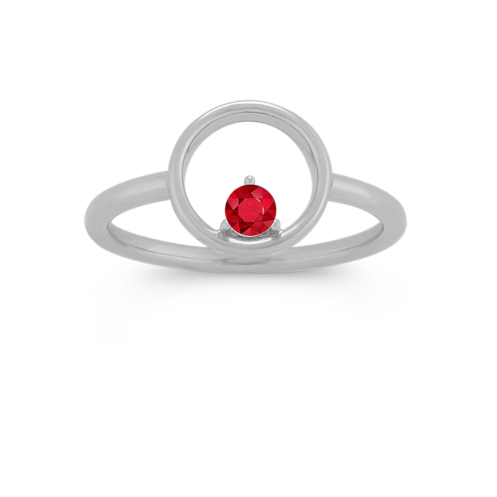 Circle Ring in 14k White Gold