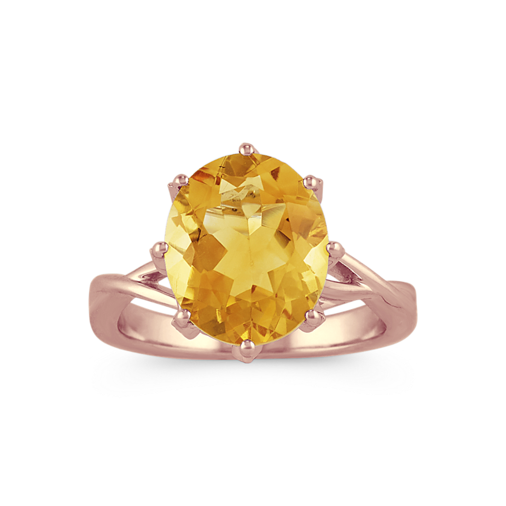 4 3/8 ct. t.g.w. Natural Citrine and Natural Diamond Ring