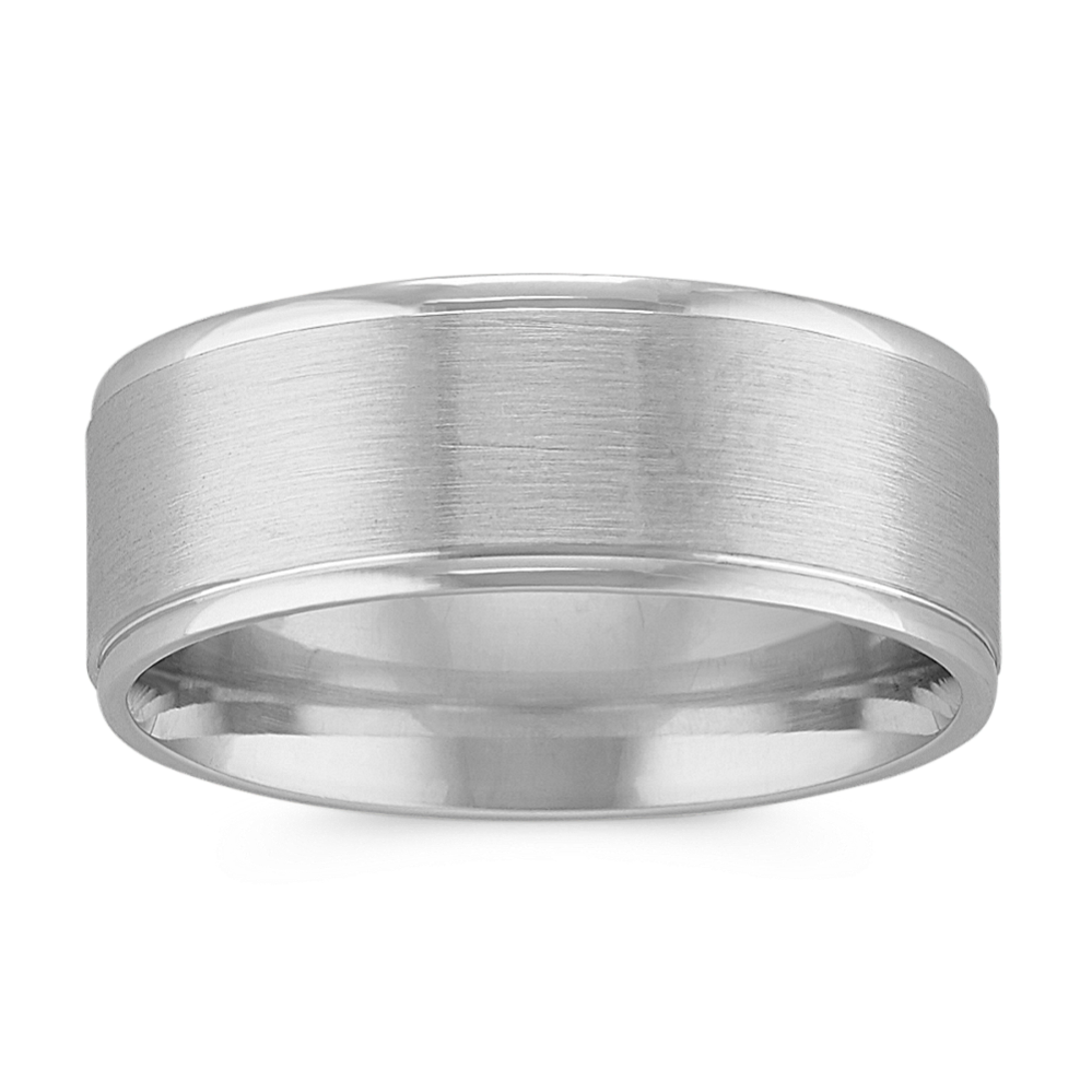 Classic 14k White Gold Band with Satin Finish (8mm)
