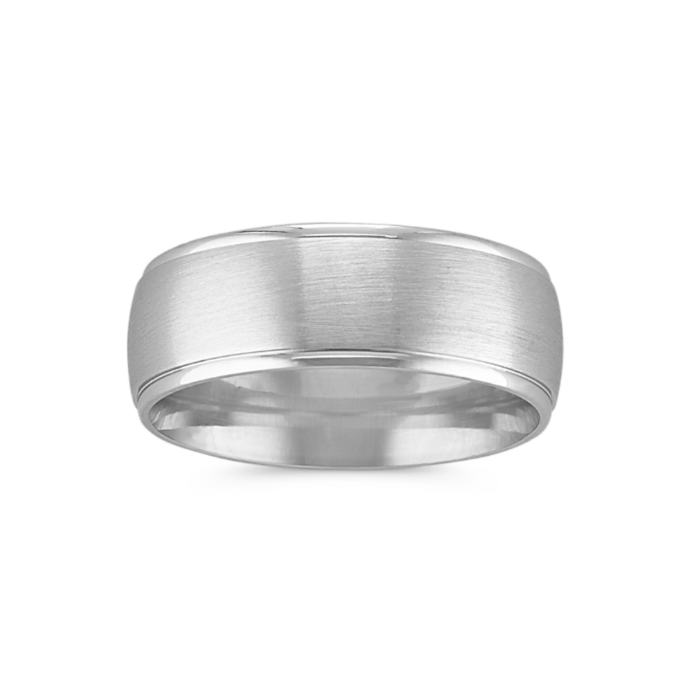 Classic 14k White Gold Comfort Fit Band with Satin Finish (8mm)