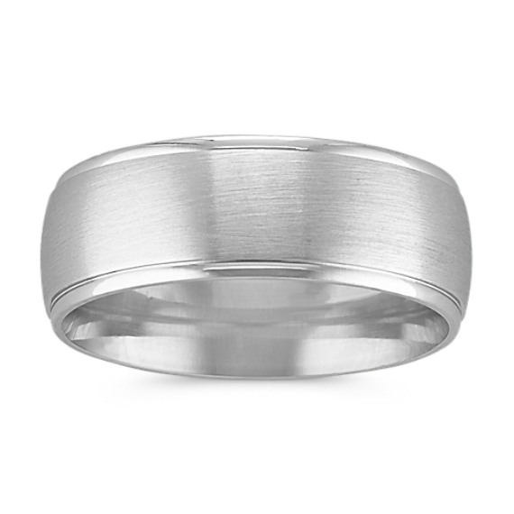 Classic 14k White Gold Comfort Fit Band with Satin Finish (8mm)