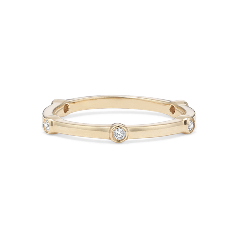 Classic Bezel-Set Diamond Wedding Band