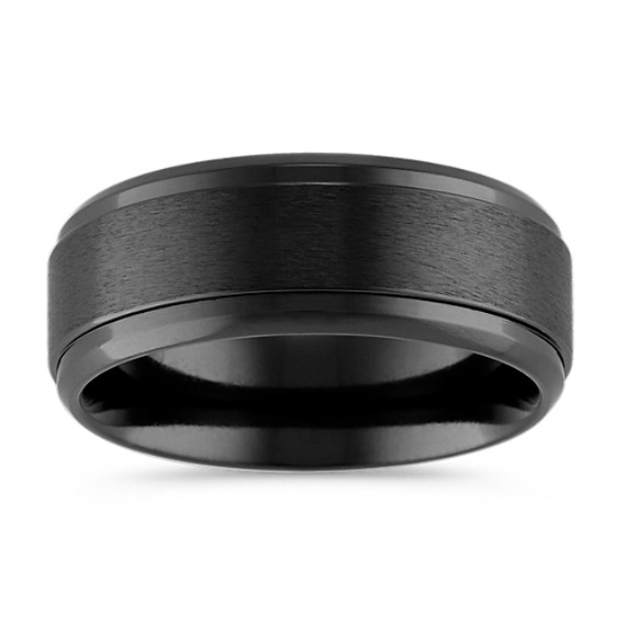 Classic Black Titanium Comfort Fit Ring (9mm)