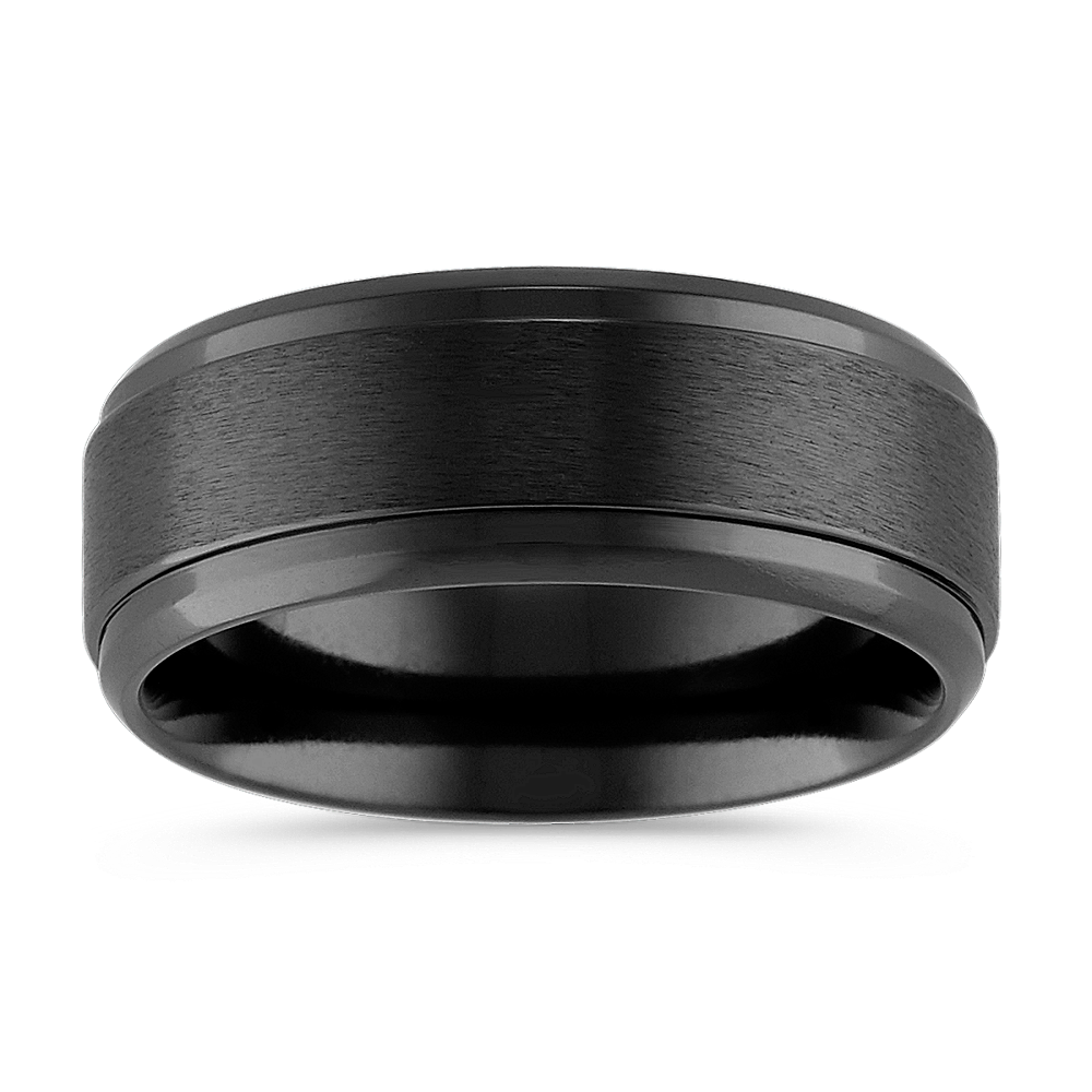 Classic Black Titanium Comfort Fit Ring (9mm)