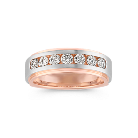 Classic Channel-Set Diamond Ring in 14k Rose and White Gold (7.5mm)