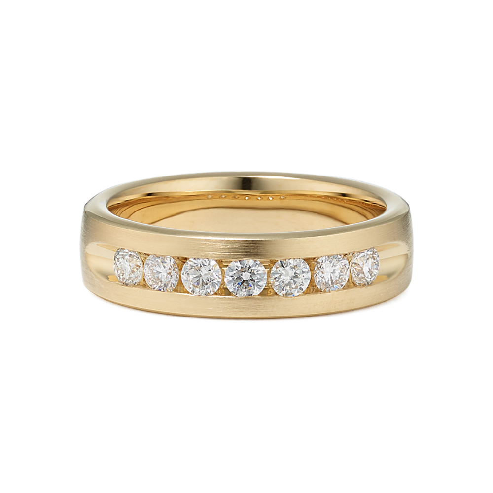 14k Yellow Gold Mens Solitaire Diamond Ring Band 1/2 ctw Chanel Set