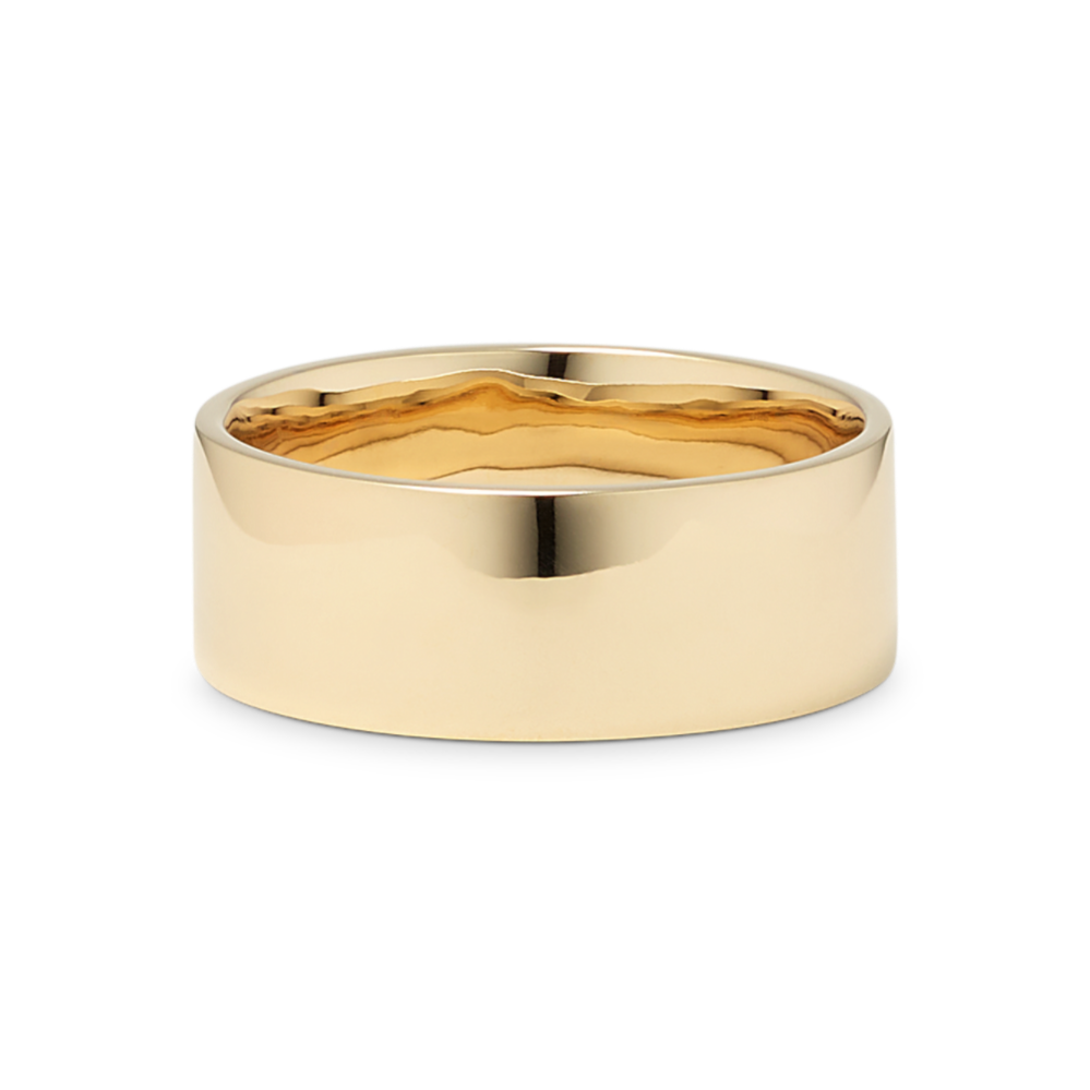 White gold cigar band on sale ring