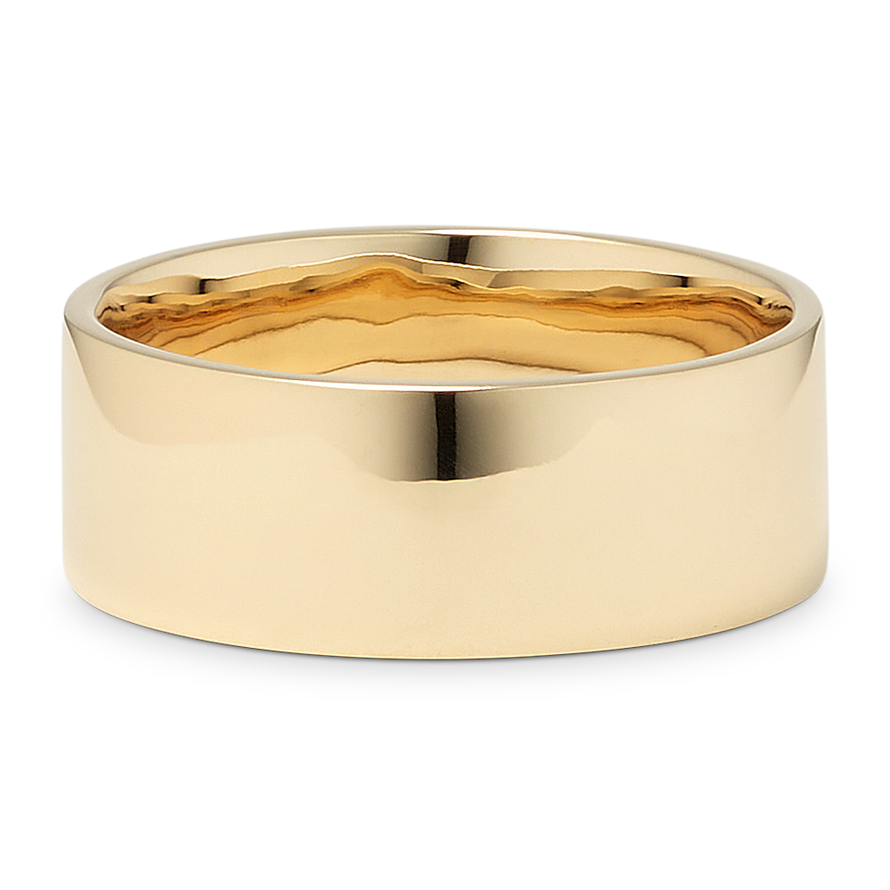Classic Cigar Wedding Band in 14K Yellow Gold