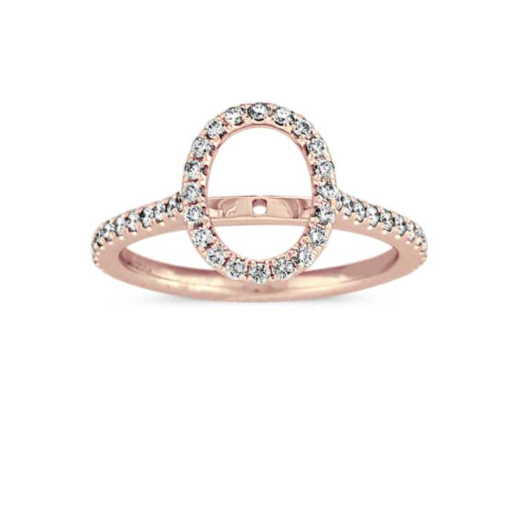 8.06 mm Natural Morganite Engagement Ring in Rose Gold