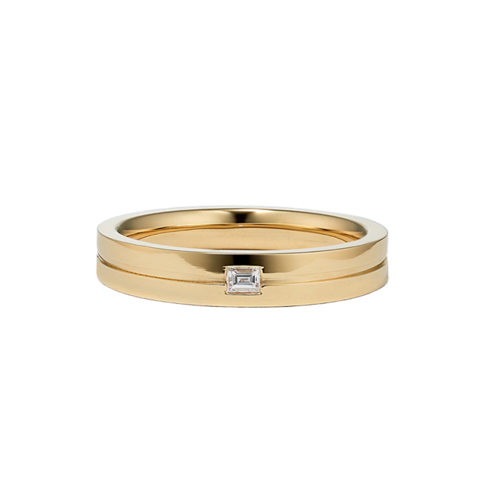 Solitaire Baguette Diamond Band