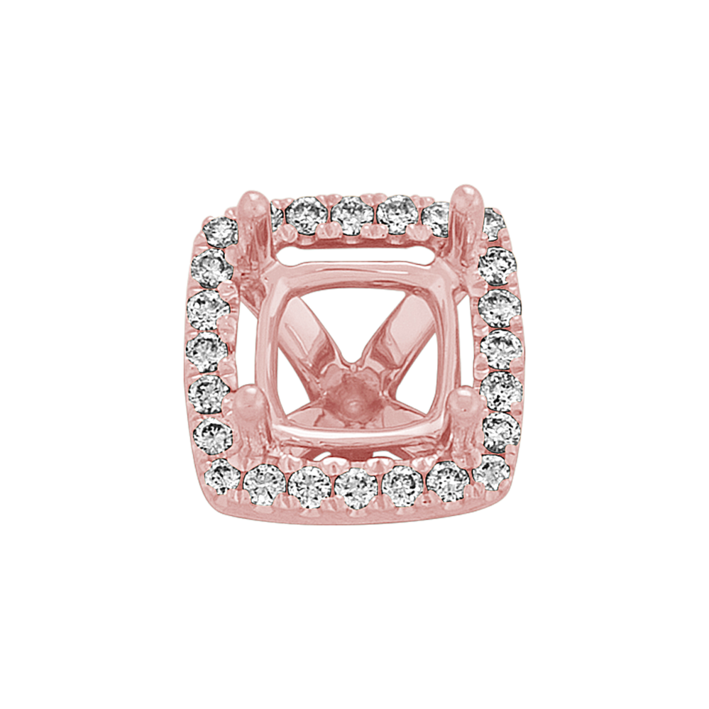 Renata Diamond Halo Decorative Crown in 14K Rose Gold