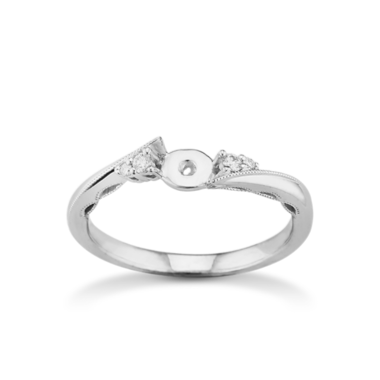 Classic Natural Diamond Engagement Ring in 14k White Gold