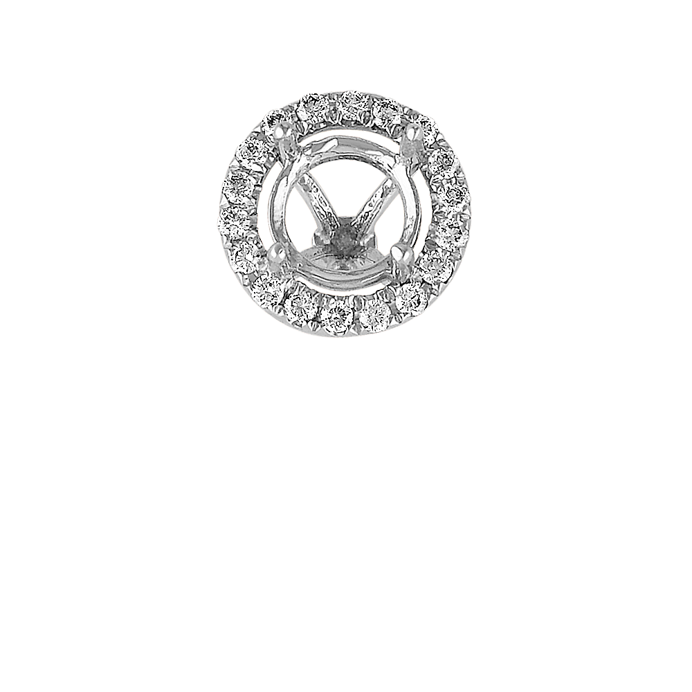 Classic Diamond Halo Decorative Crown to Hold 6mm Round Gemstone
