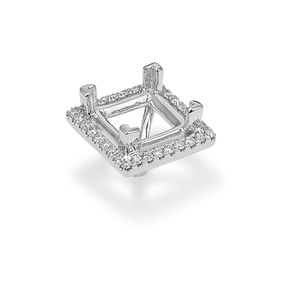 Diamond Halo Decorative Crown (Holds approx. 6.5mm Square Center Stone)