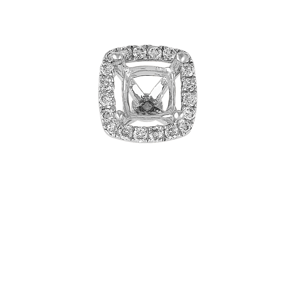 Classic Diamond Halo Decorative Crown to Hold 5mm Cushion Gemstone