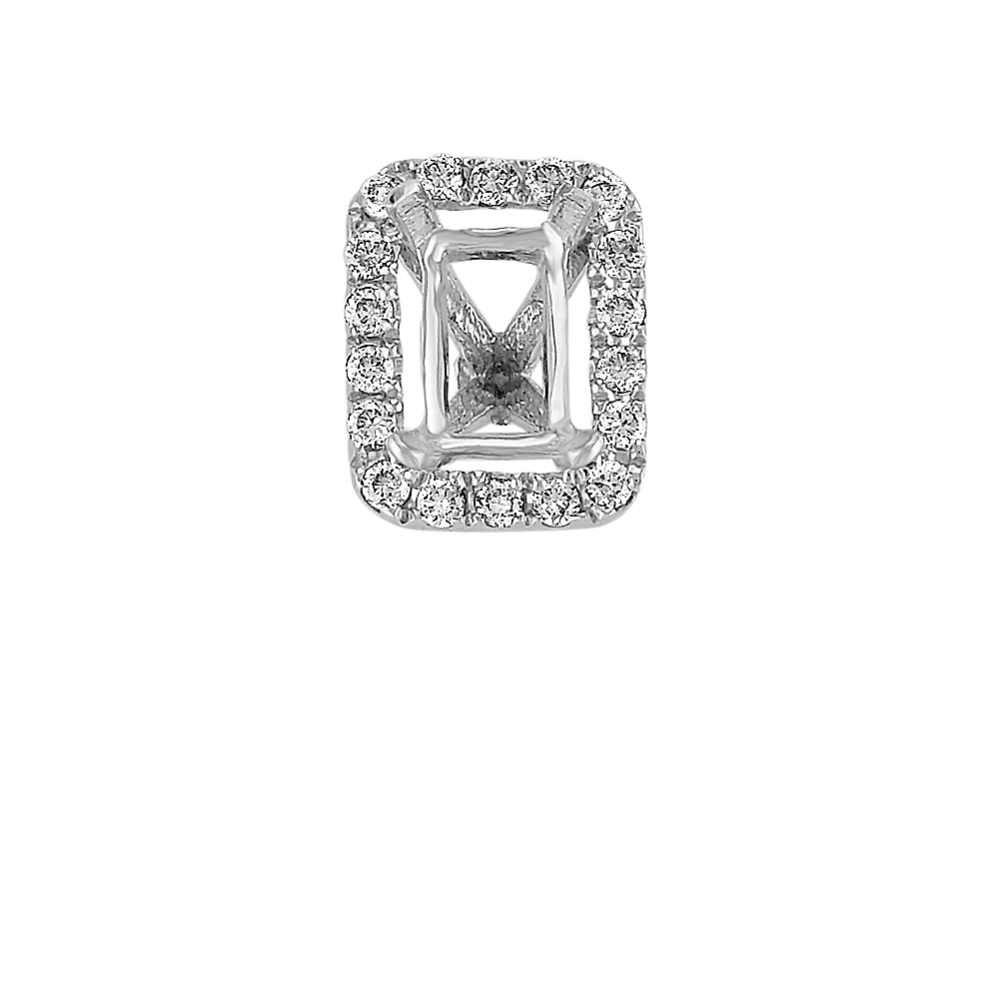 Diamond Halo Decorative Crown (Holds approx. 6x4mm Emerald Cut)