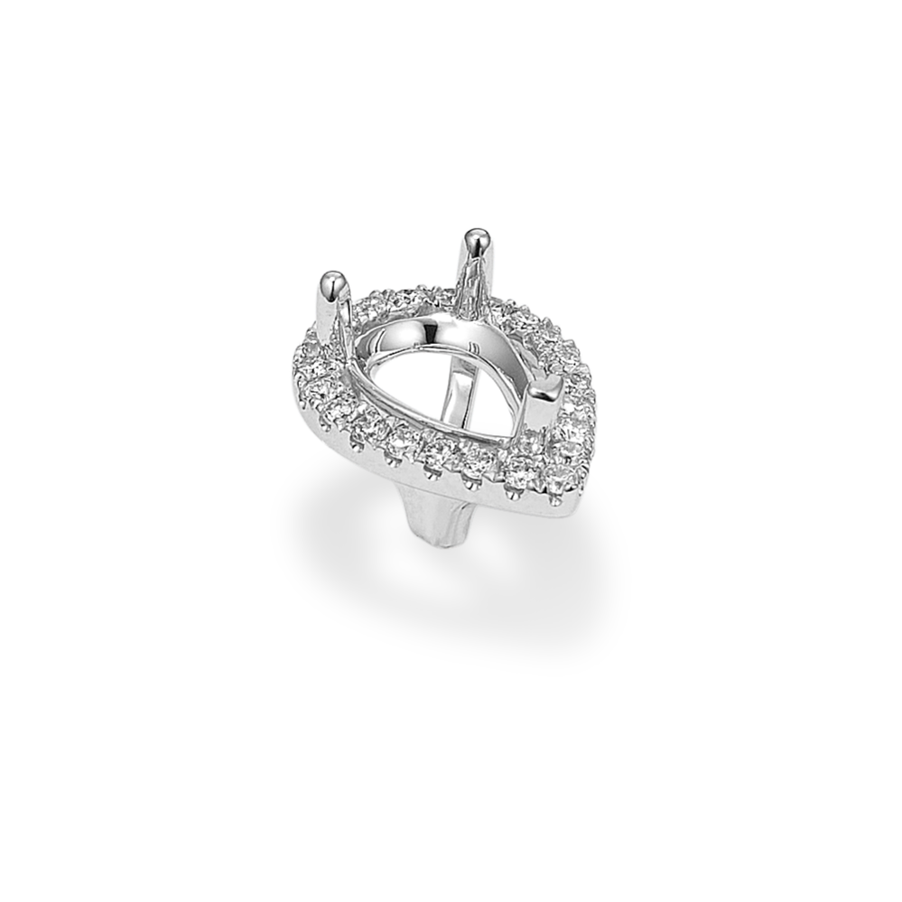 Diamond Halo Decorative Crown (Holds approx. 6x4mm Pear)
