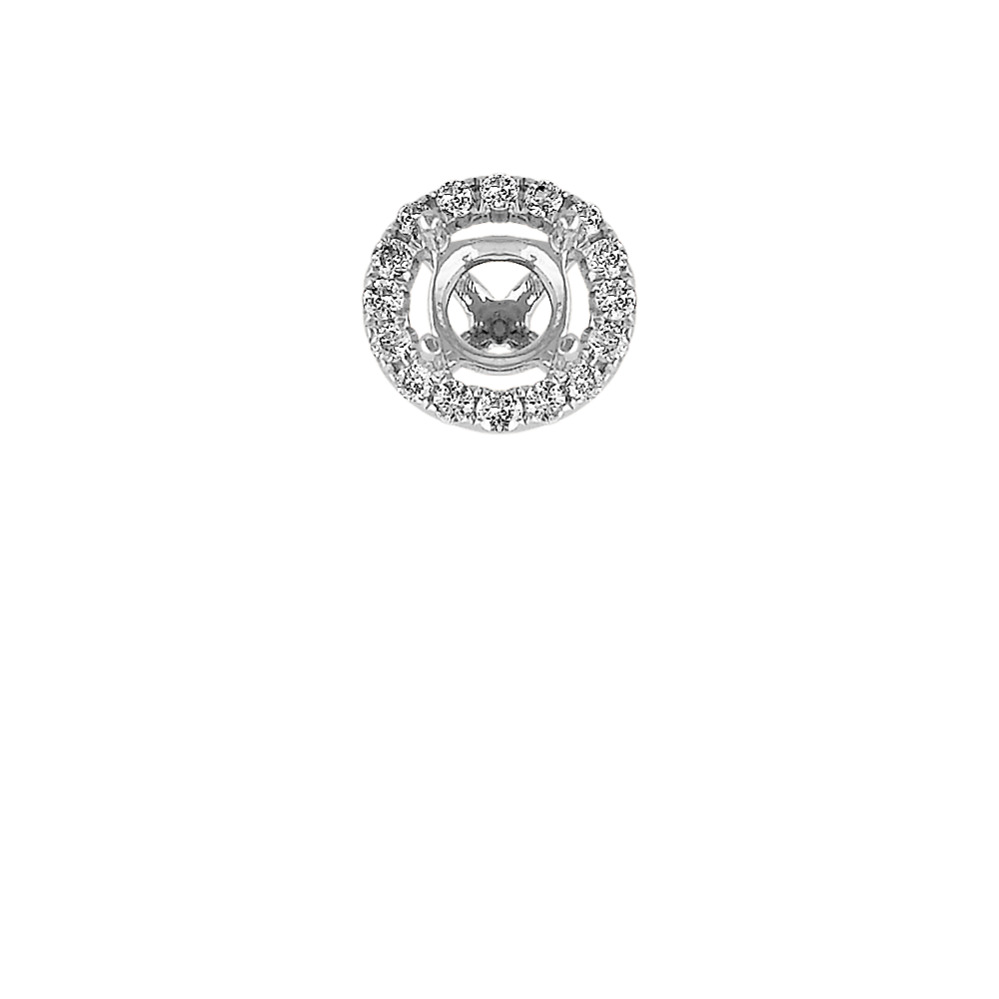 Classic Diamond Halo Decorative Crown to Hold 4mm Round Gemstone