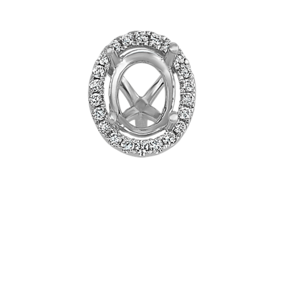 Diamond Halo Decorative Crown to Hold 8x6mm Oval Gemstone