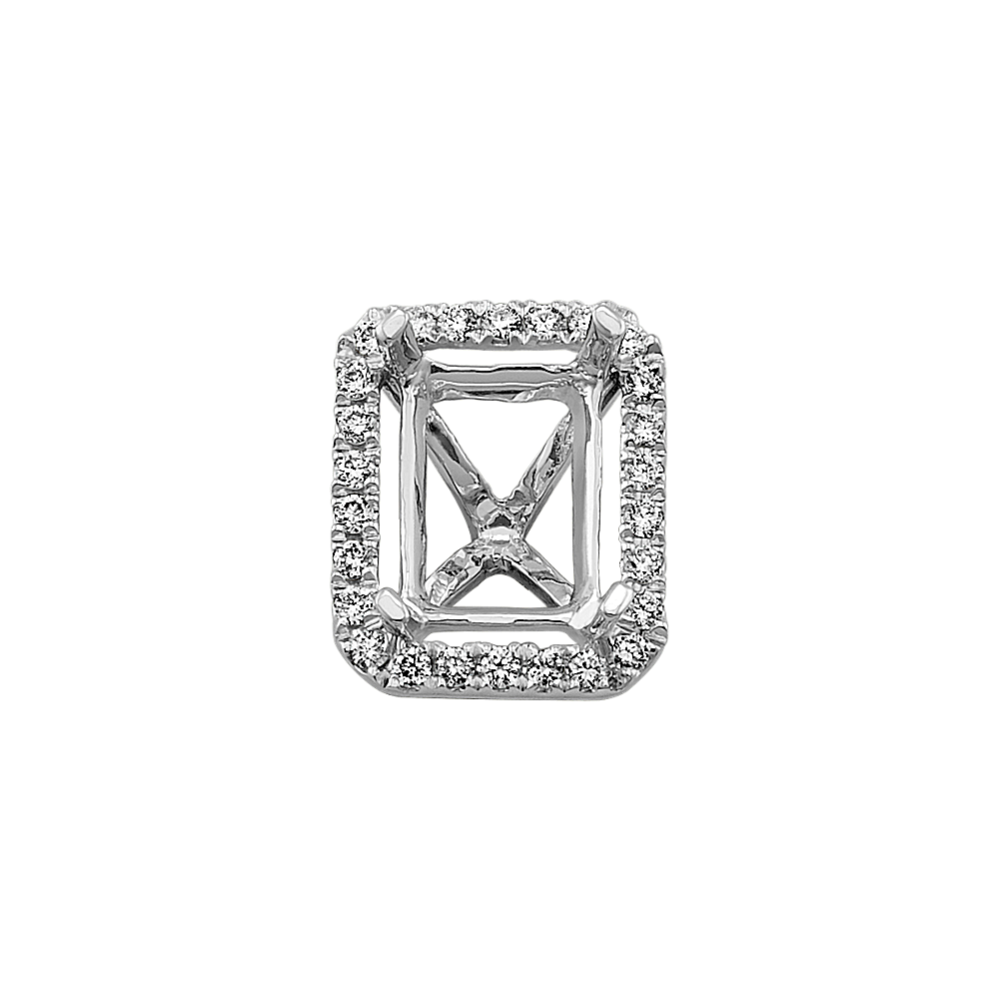 Diamond Halo Decorative Crown (Holds approx. 8.5x6.5mm Emerald Cut)