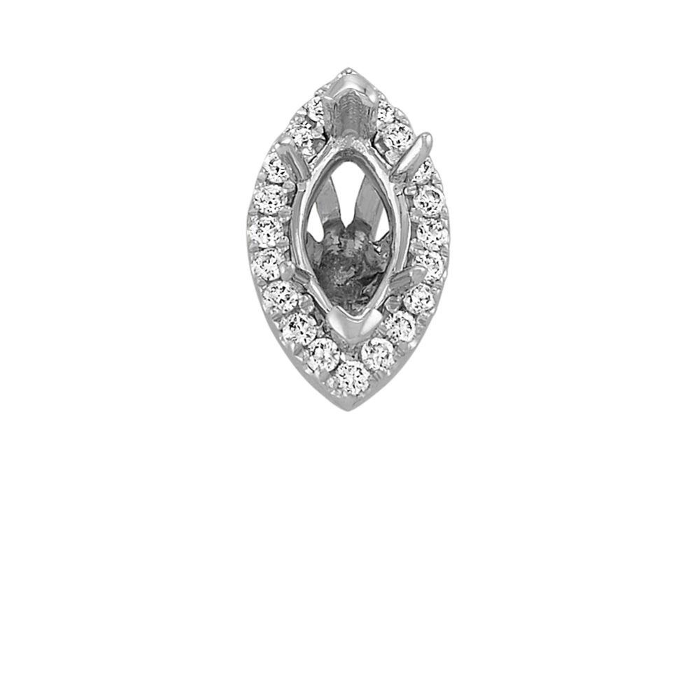Diamond Halo Decorative Crown to Hold 8x4mm Marquise Gemstone