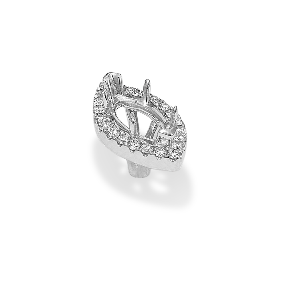 Diamond Halo Decorative Crown (Holds approx. 9x4.5mm Marquise)