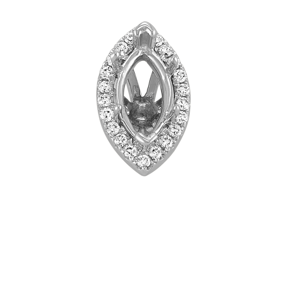 Diamond Halo Decorative Crown to Hold 10x5mm Marquise Gemstone