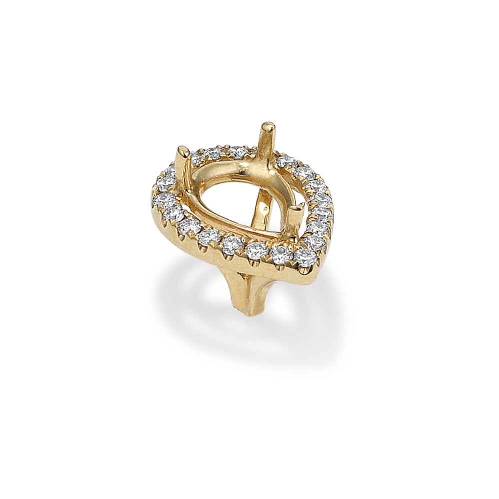 Diamond Halo Decorative Crown (Holds approx. 9x6mm Pear)