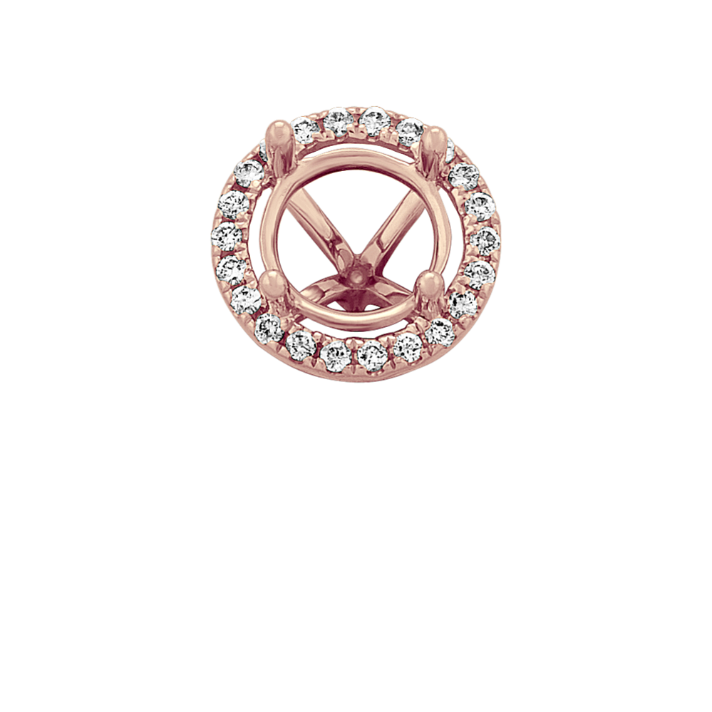 Classic Diamond Halo Decorative Crown to Hold 7.4mm Round Gemstone