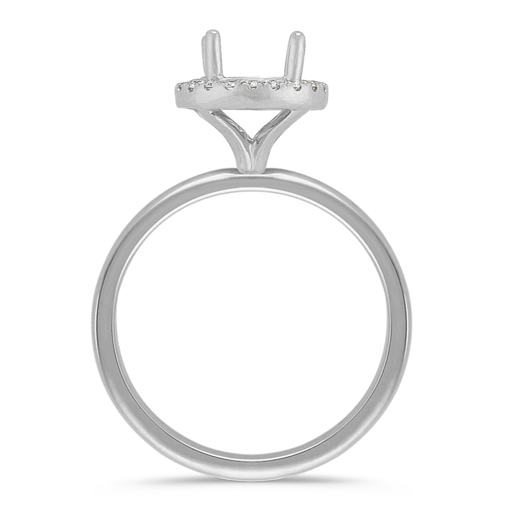 Classic Diamond Halo Decorative Crown to Hold 7mm Round Gemstone