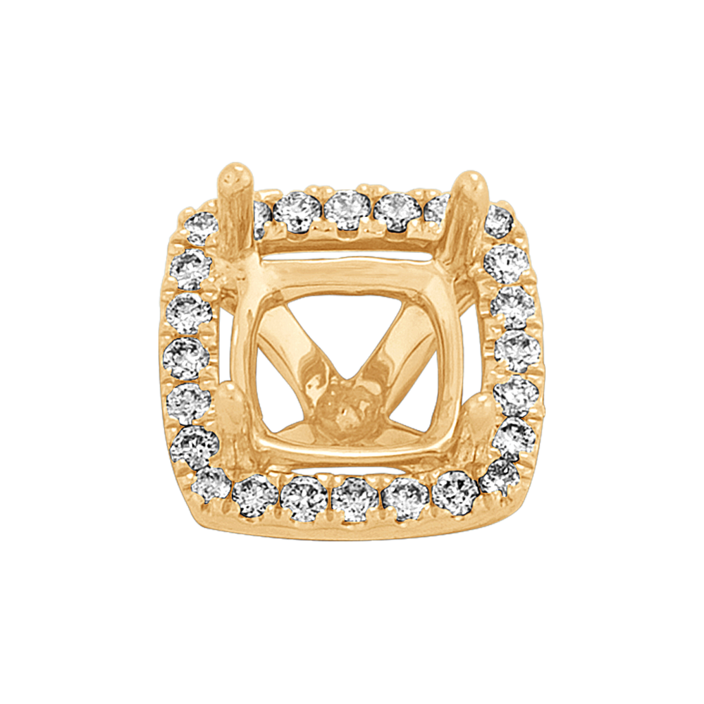 Renata Diamond Halo Decorative Crown in 14K Yellow Gold