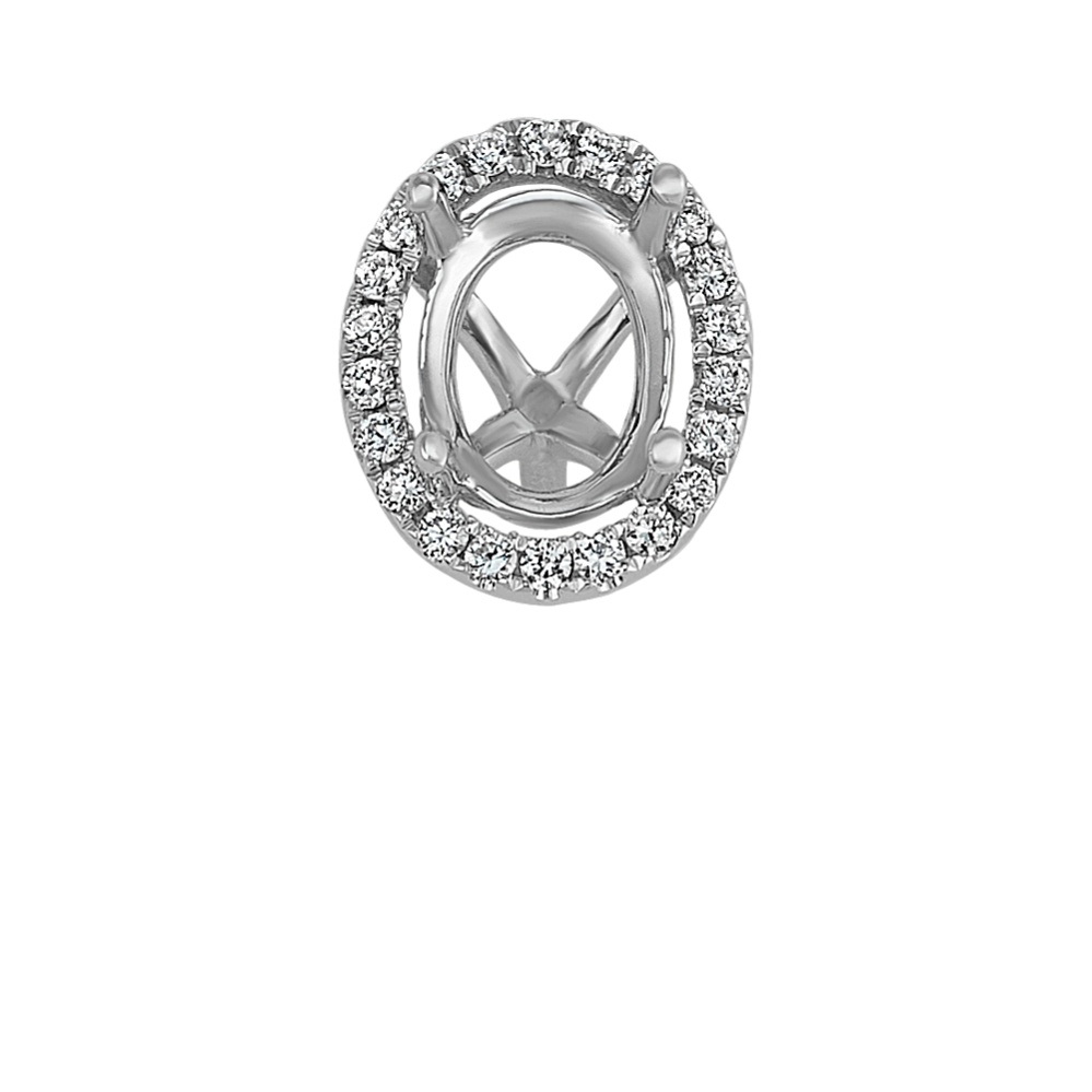 Diamond Halo Decorative Crown to Hold 8x6mm Oval Gemstone