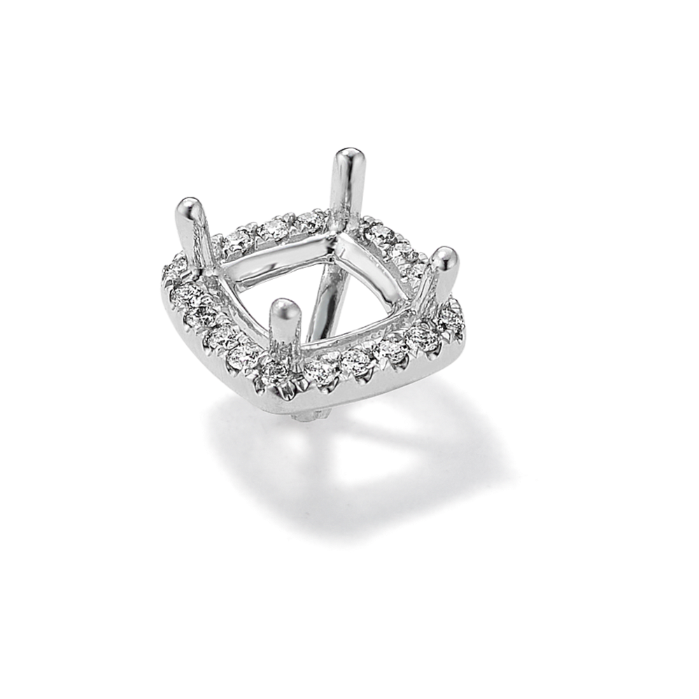 Diamond Halo Decorative Crown (Holds approx. 7.5mm Square Center Stone)