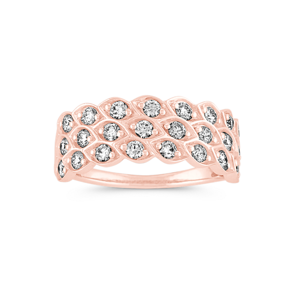 Classic Diamond Wedding Band in 14K Rose Gold