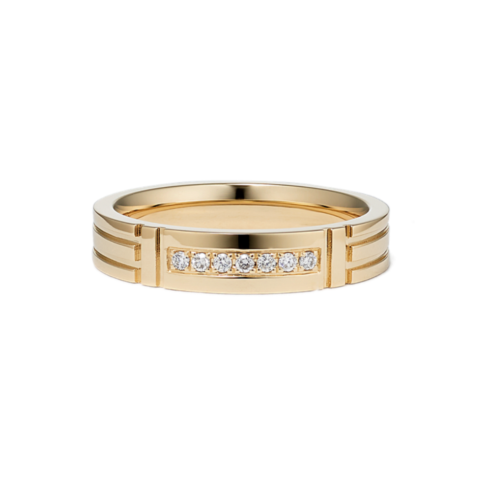 Classic Diamond Wedding Band in 14K Yellow Gold