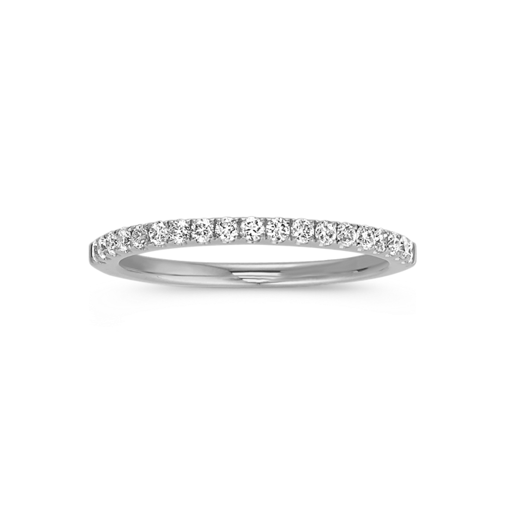 Classic Natural Diamond Wedding Band in 14k White Gold (Sz 4)